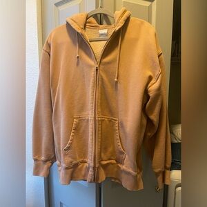 Aritzia TNA boyfriendnd zipup hoodie in tan. Size M. $40 OBO